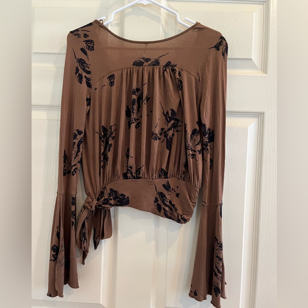 FREE PEOPLE bell sleeve tie top - Picture 8 of 12